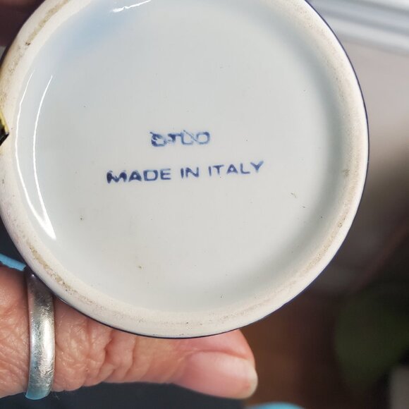 Vintage Otco Italy Mini Blue & White Ceramic Apothecary Jar - Picture 2 of 6